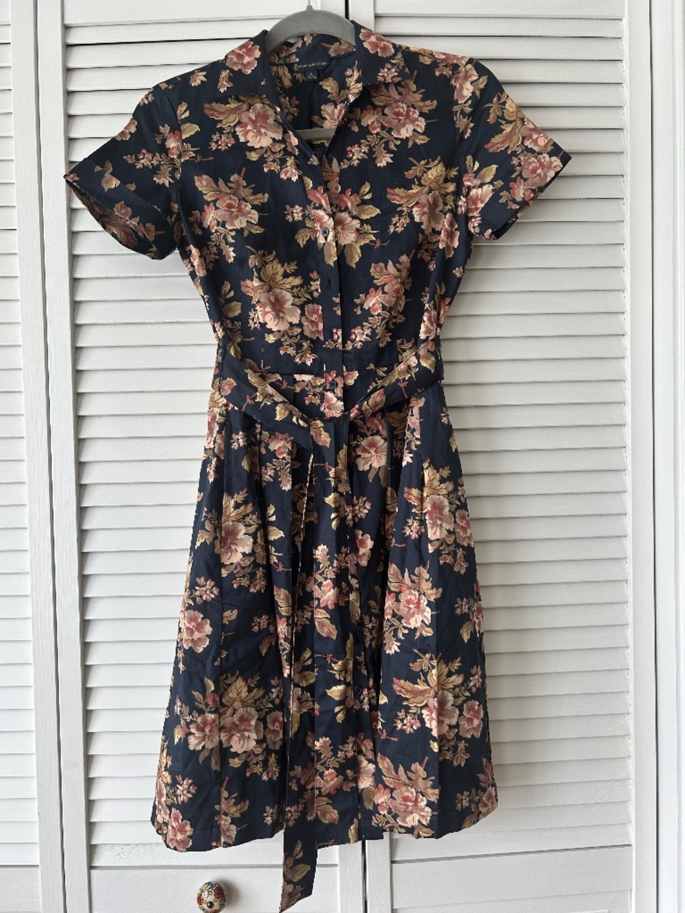 Brooks Brothers Pleated Floral Short Sleeves Dress Size 0
